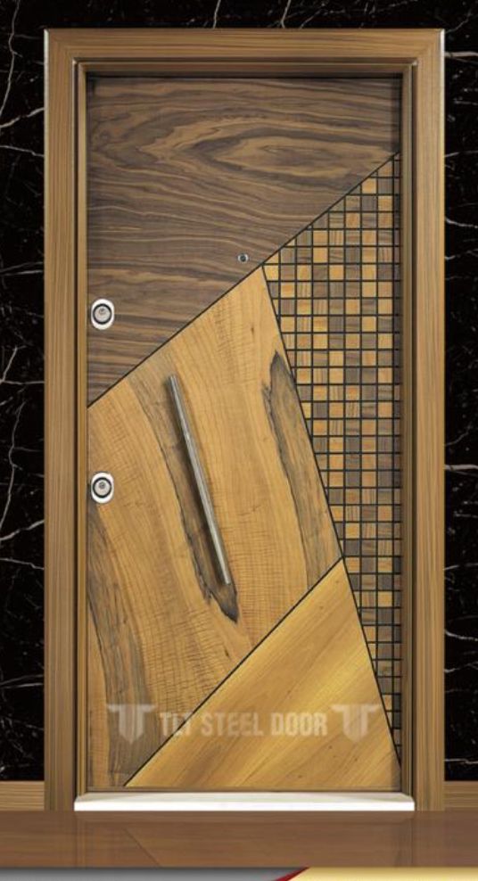 باب مصفح قشرة طبيعي